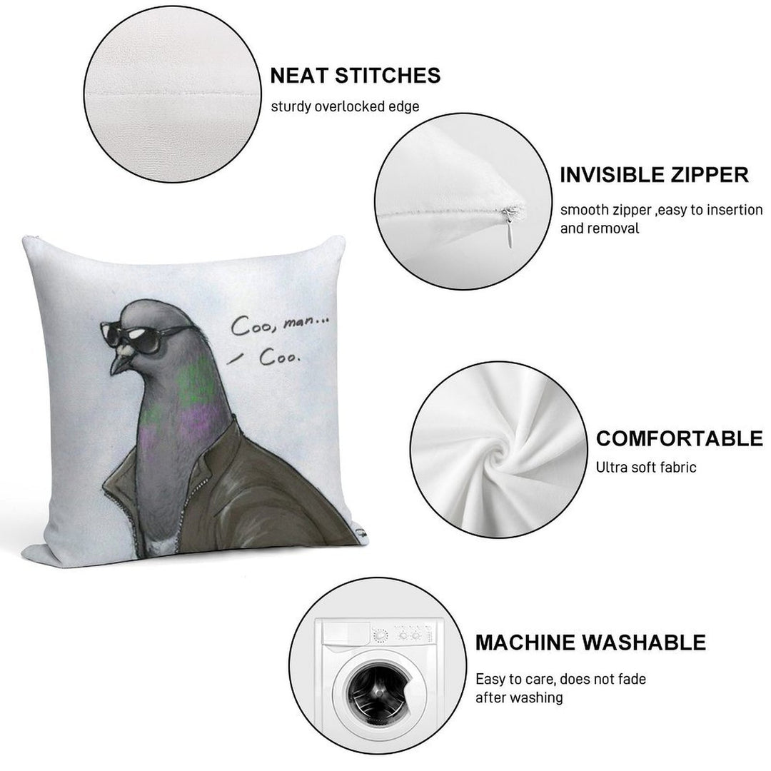 Coo' Man, Coo' Pigeon Soft Warmth Comfort Throw Pillow