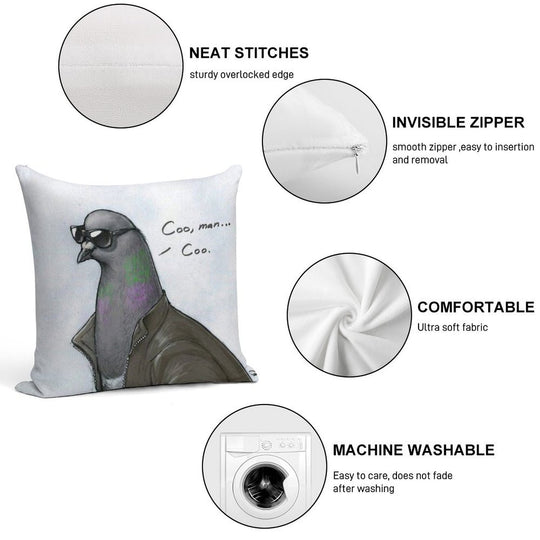 Coo' Man, Coo' Pigeon Soft Warmth Comfort Throw Pillow
