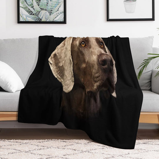 Weimaraner Portrait Gift-ready Throw Blanket