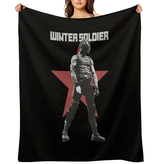 Bucky Barnes The Winter Soldier Red Star Original Print  Dark Ver. Easy Care Throw Blanket