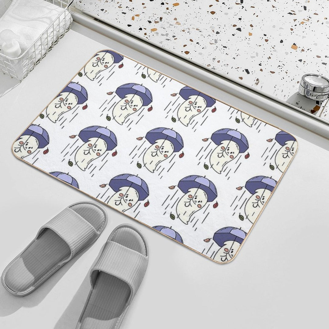 Sad Ghost with Umbrella  Eco-Friendly Bath Mat