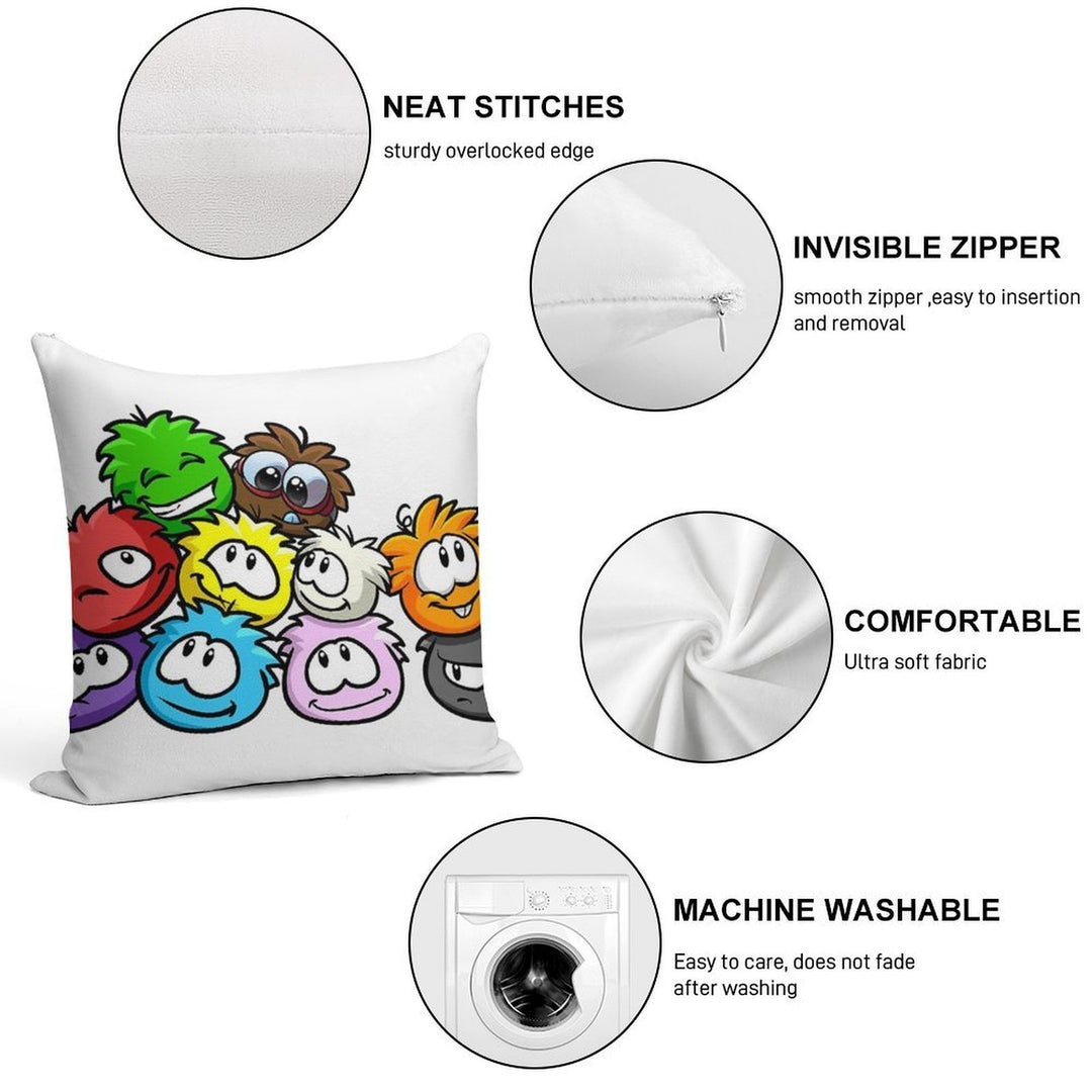 Club Penguin Puffles Soft Fade-Resistant Throw Pillow