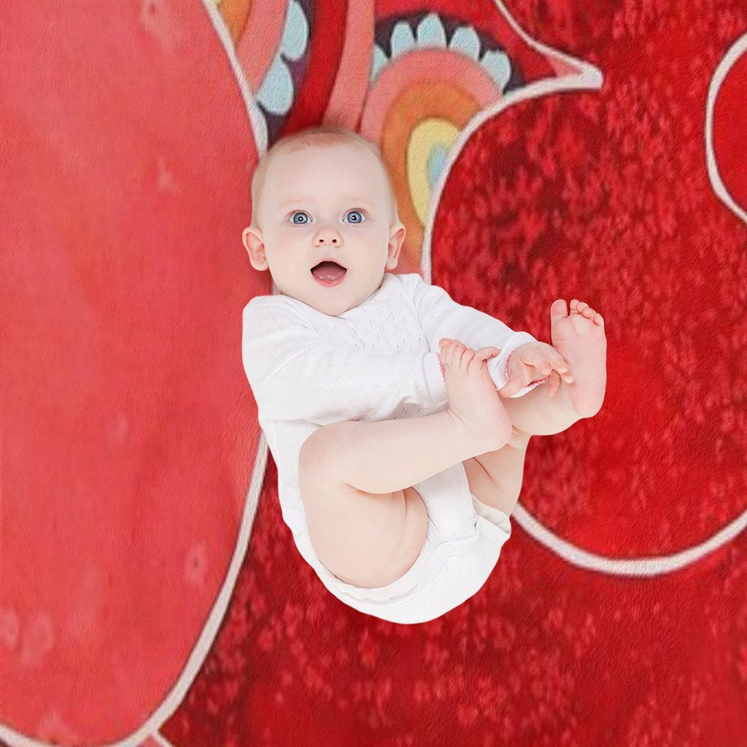 Abstract Flowers Compact Throw Blanket