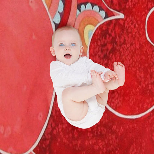 Abstract Flowers Compact Throw Blanket