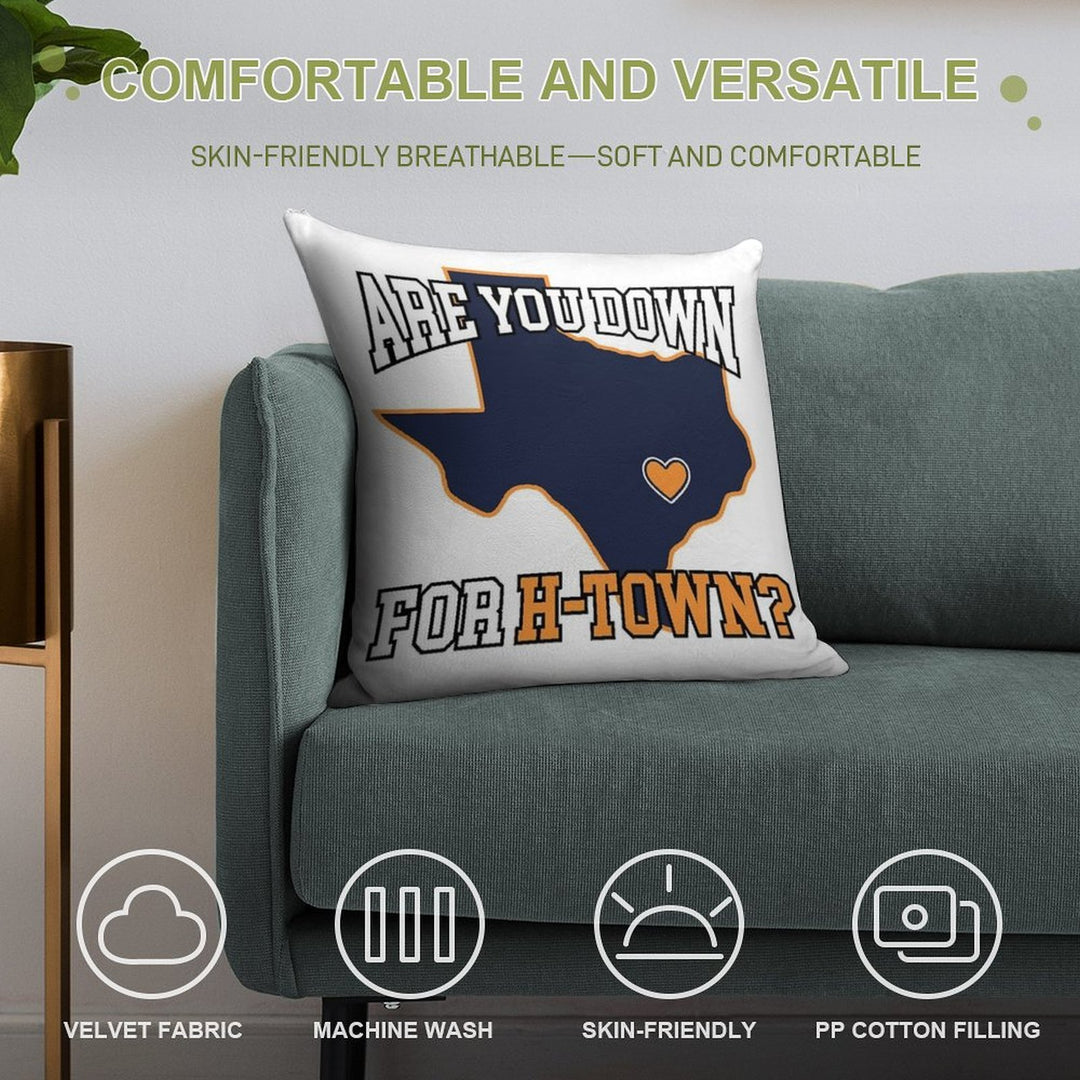 Are You Down For H-Town Soft Decorative Cover Throw Pillow