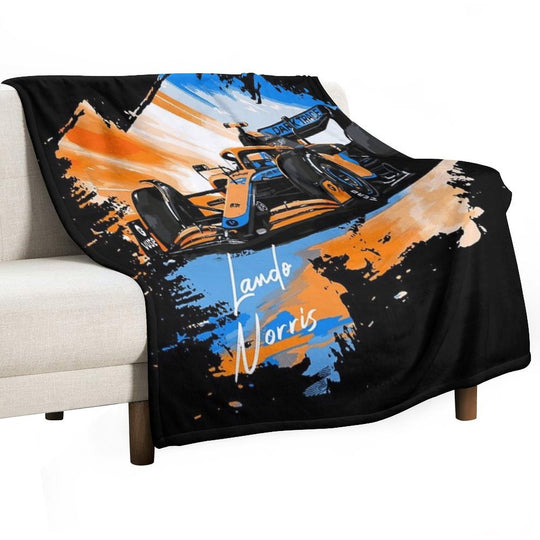 Lando Norris - Retro_Digi Art Machine-washable Throw Blanket