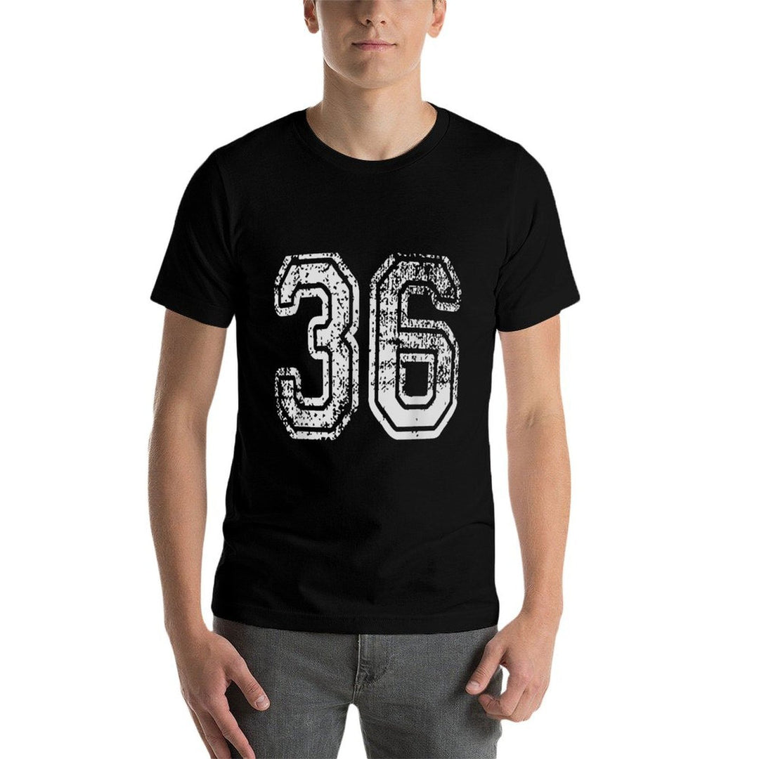 Team Jersey Uniforms Number 36 School Sports 36th Birthday  Vintage-inspired T-Shirt