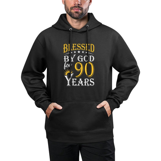 Vintage Blessed by God for 90 Years Happy 90th Birthday Relaxed Fit Hoodie