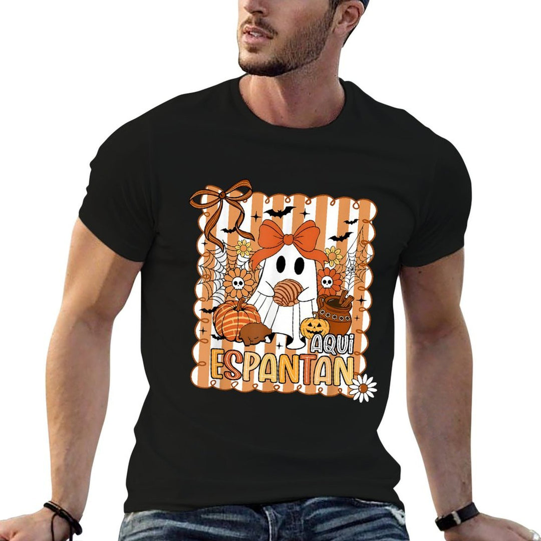 Spanish Halloween Aqui Espantan Mexican Conchas Ghost Women  Polyester Blend T-Shirt