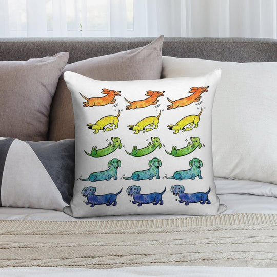 Watercolor Dachshunds Soft Anti-Pilling Throw Pillow