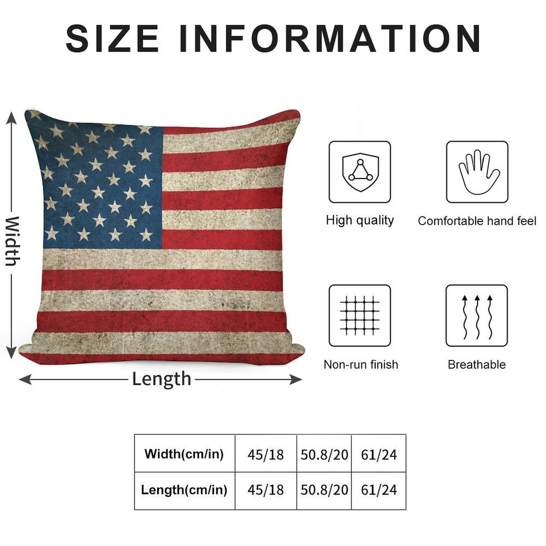 Old And Worn Distressed Vintage Flag of The United States Soft Anti-Pilling Throw Pillow