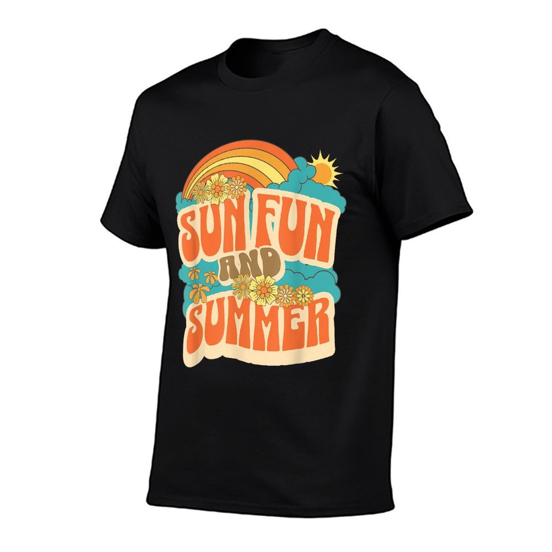 Sun Fun And Summer First Day Of Summer Vintage Vibes  Trendy Pattern T-Shirt