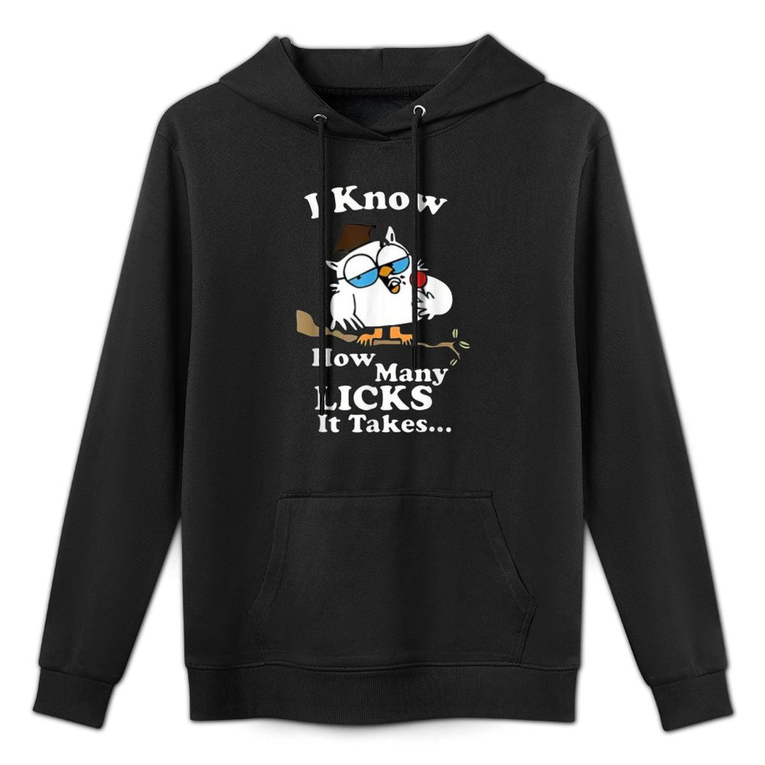 I Know How Many Licks It Takes – Lollipop Joke Owl Graphic Customizable Surface Hoodie