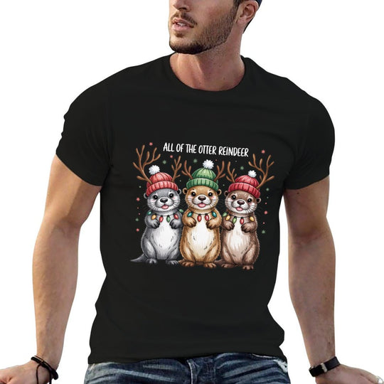 All of The Otter Reindeer Funny Christmas for Animals Lover  Versatile T-Shirt