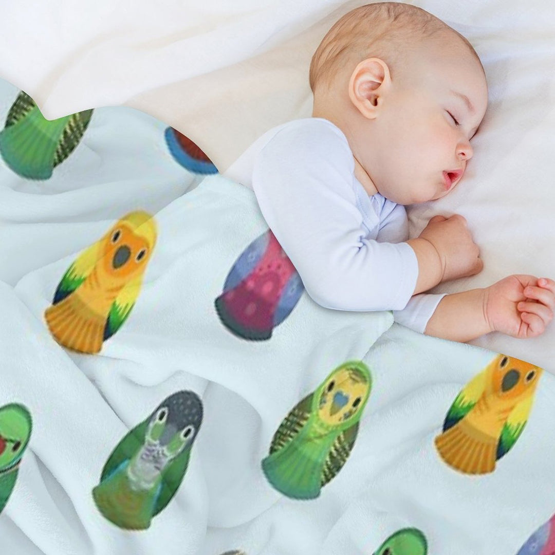 Parrot Nesting Doll Pattern Easy Care Throw Blanket