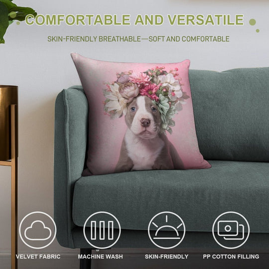 Flower Power, Frito Soft Hidden Zipper Throw Pillow