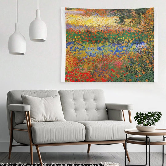 Flower Garden Painting by Vincent Van Gogh Tapestry
