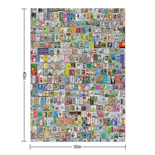 Soccer Stamps Lightweight Throw Blanket