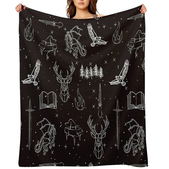 Throne of Glass Pattern Travel-friendly Throw Blanket