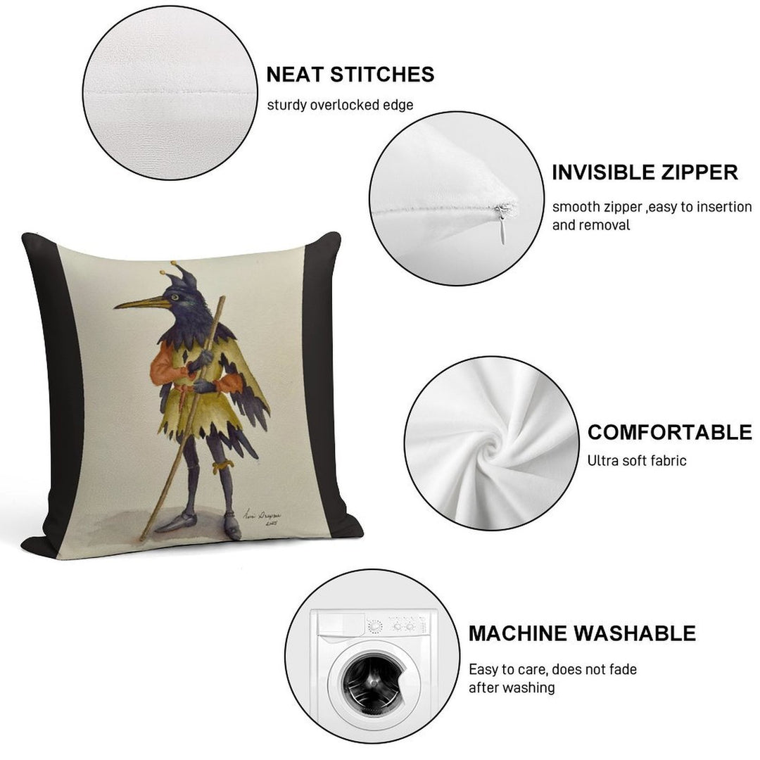 The Crow Jester Soft Ultra-Soft Texture Throw Pillow