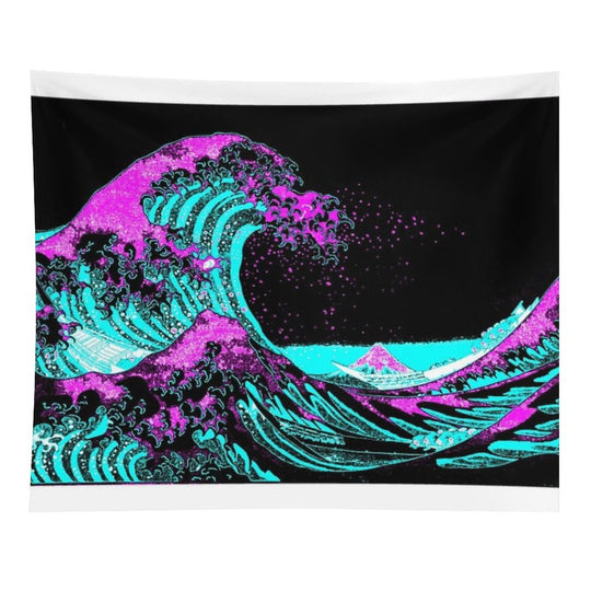 Vapourwaves Japanese Digital Art Tapestry