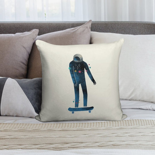 SkateSpace Soft Hidden Zipper Throw Pillow