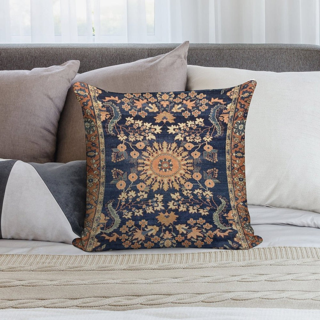 Sarouk Persian Floral Rug Print Soft Style Accent Throw Pillow