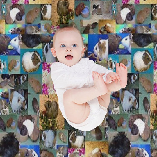 Happy Guinea Pigs Photo Collage Multi-functional Throw Blanket