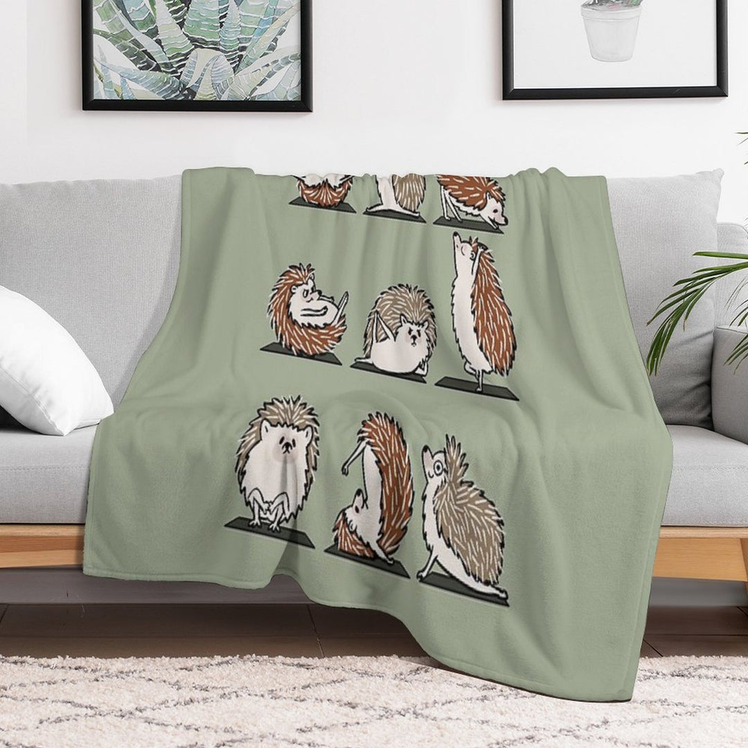 Hedgehog Yoga Velvety-soft Throw Blanket