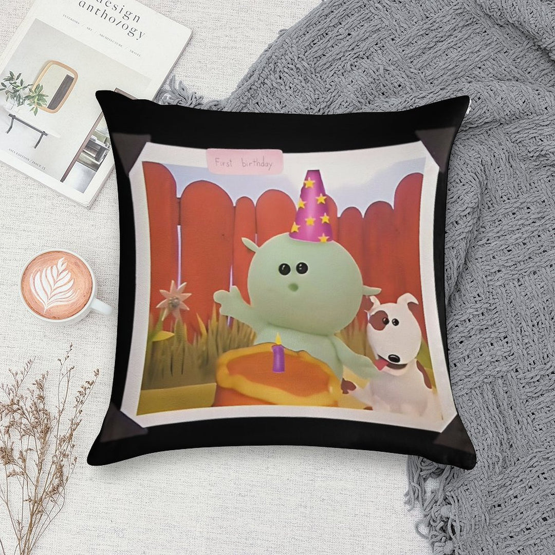 Nanalan  Mona And Russer First Birthday Soft Reinforced Edging Throw Pillow