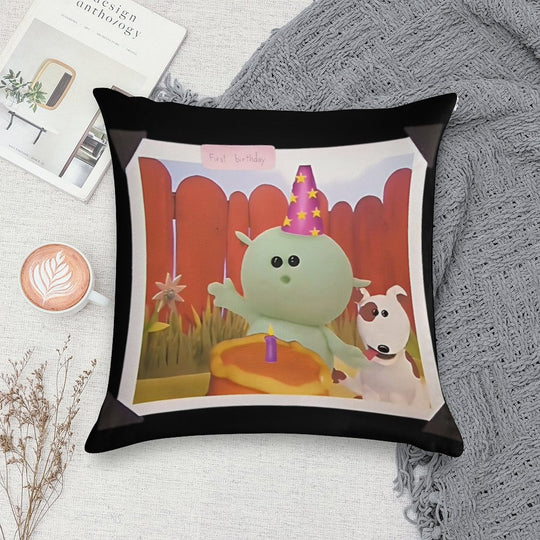 Nanalan  Mona And Russer First Birthday Soft Reinforced Edging Throw Pillow