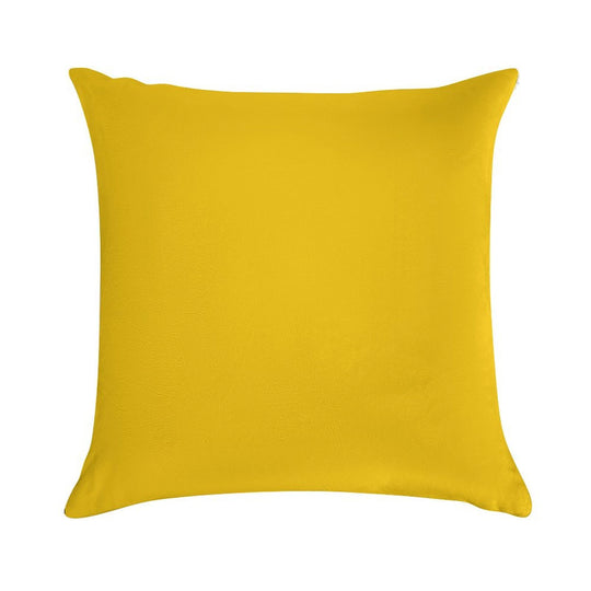 Solid Plain Mid Yellow Soft Easy Maintenance Throw Pillow
