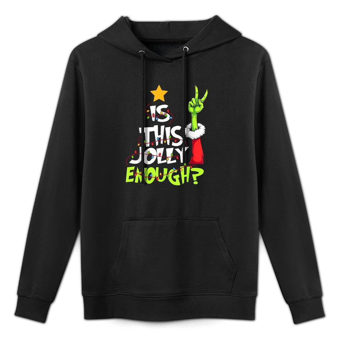 Is This Jolly Enough Funny Christmas Light Men Women Relaxed Fit Hoodie