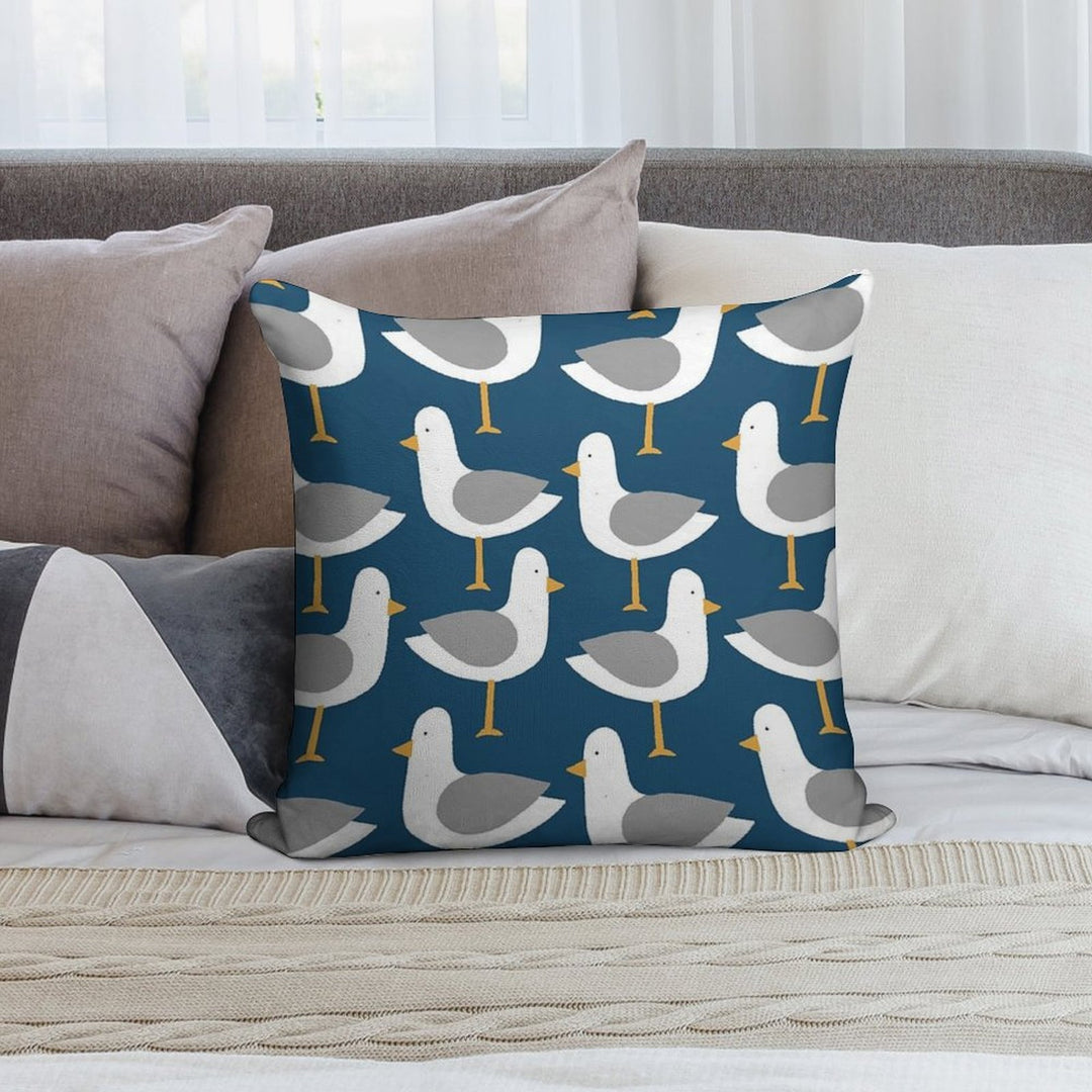 Seagull 4.0 Soft Short Plush Fabric Throw Pillow
