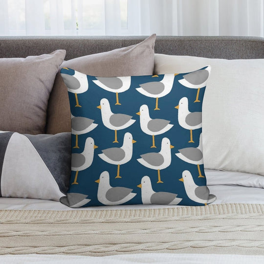 Seagull 4.0 Soft Short Plush Fabric Throw Pillow