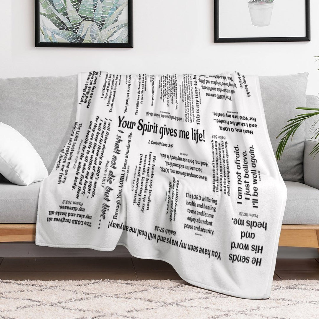 Healing Scriptures Blanket - White Wrinkle-free Throw Blanket