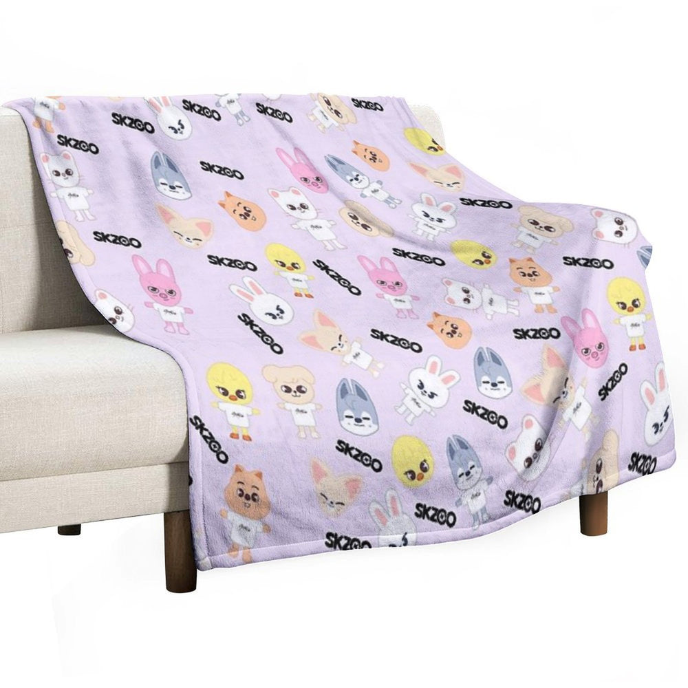 STRAY KIDS (SKZOO) All Members Pattern Shrink-resistant Throw Blanket