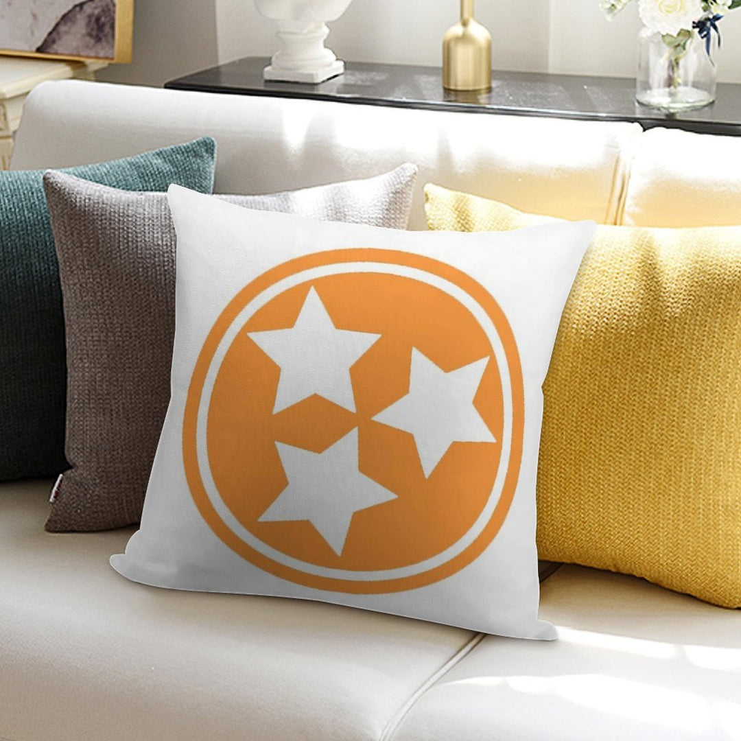 Orange Tristar Soft Short Plush Fabric Throw Pillow