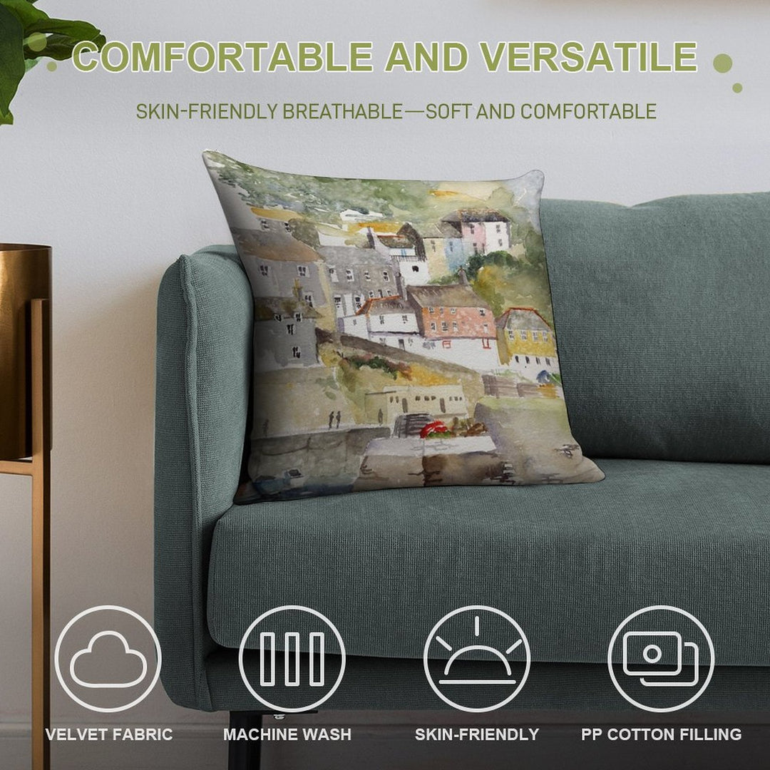 Mevagissey, Cornwall Soft Fade-Resistant Throw Pillow