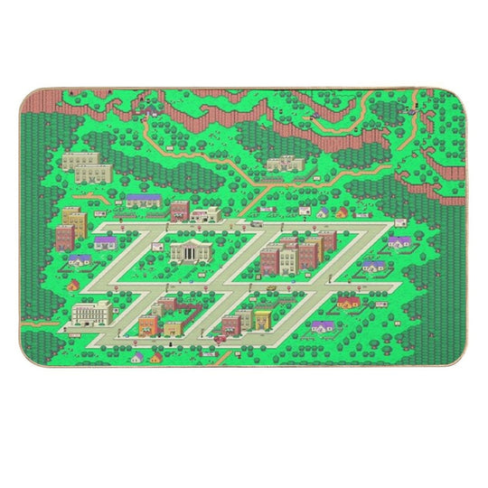 Earthbound Onett Map  Rapid-Drying Bath Mat