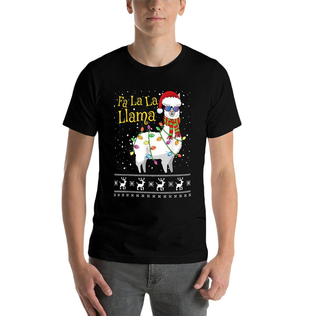Fa La La Llama Christmas Funny Christmas Llama  Stretchy T-Shirt