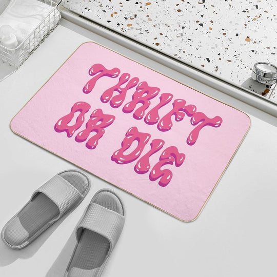 “THRIFT OR DIE” Pink  Rapid-Drying Bath Mat