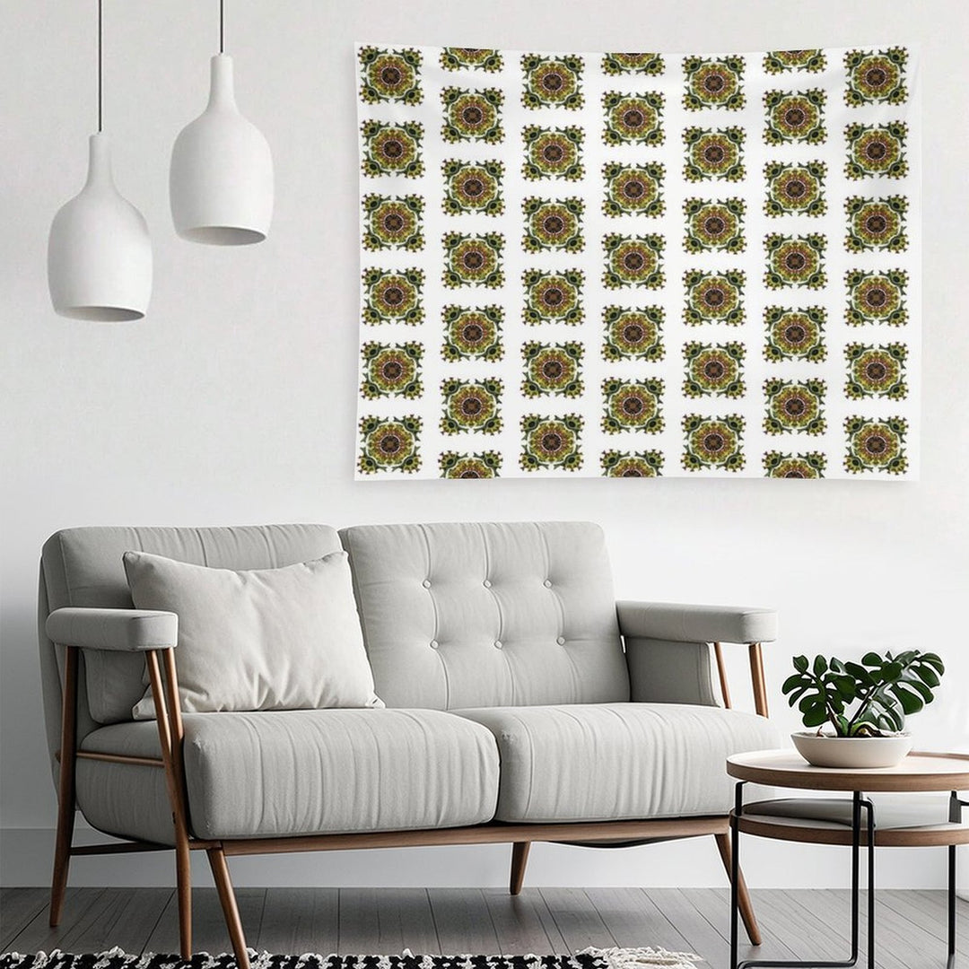 Green Organic Plant Pattern Tapestry