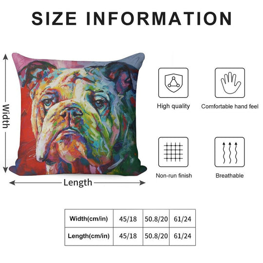 English Bulldog Soft Anti-Pilling Throw Pillow