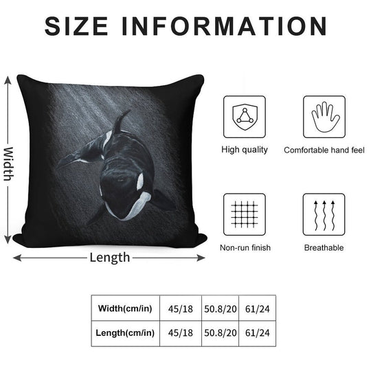 White Whale - Orca Soft Style Accent Throw Pillow