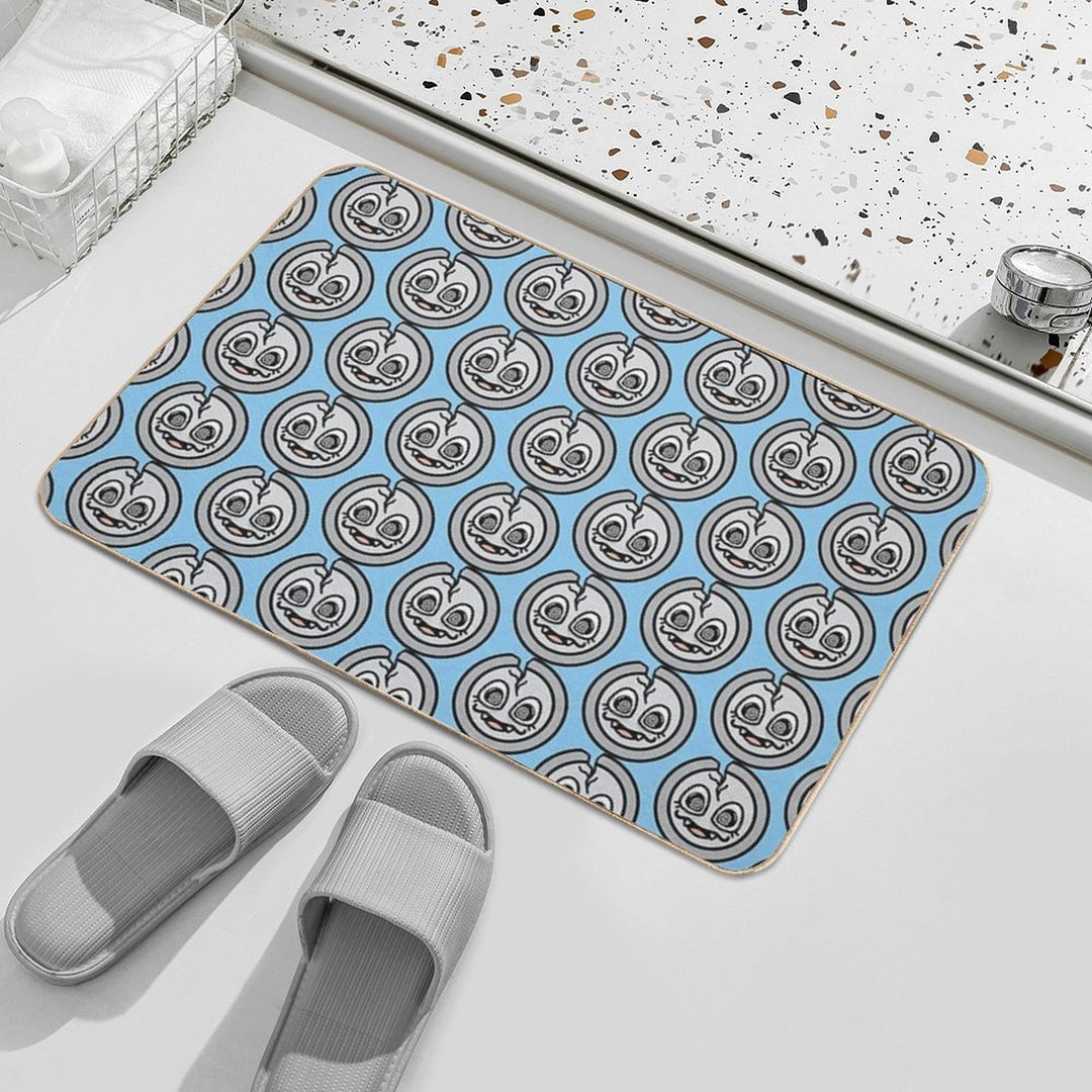 Spooky Cracked Silver Coin  Rapid-Drying Bath Mat