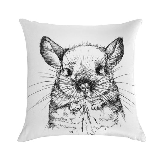 Chinchilla My Love Soft Short Plush Fabric Throw Pillow