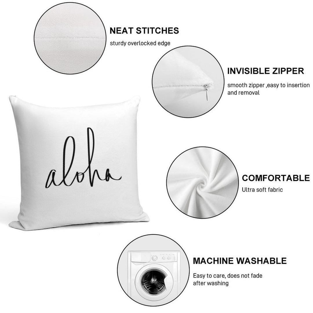 Aloha Hawaii Typography Soft Ultra-Soft Texture Throw Pillow
