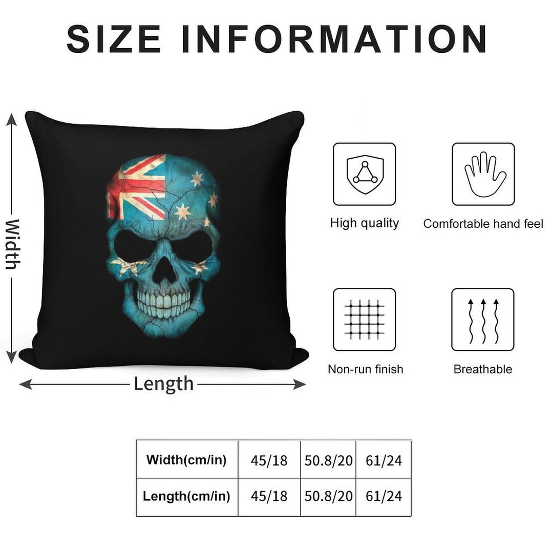 Australian Flag Skull Soft Warmth Comfort Throw Pillow