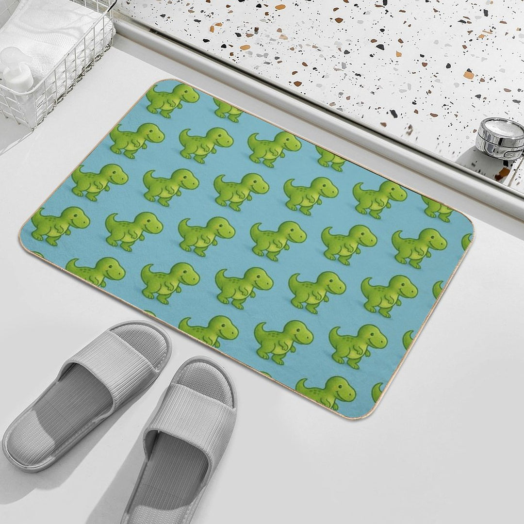 Green Dino  Easy To Clean Bath Mat